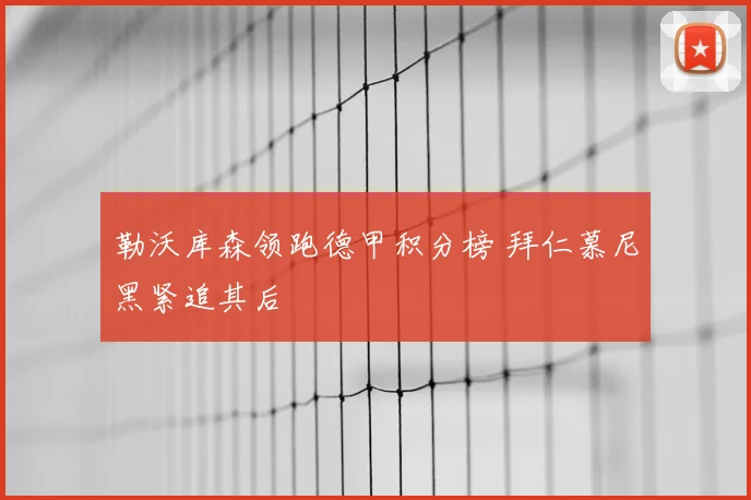 勒沃库森领跑德甲积分榜 拜仁慕尼黑紧追其后
